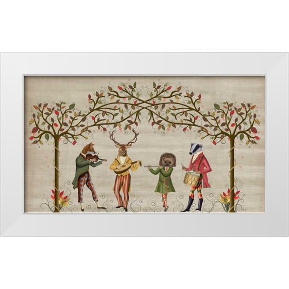 Fab Funky 32x20 White Modern Wood Framed Museum Art Print Titled - Minstrel Group
