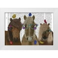 thumbnail image 1 of Fab Funky 32x23 White Modern Wood Framed Museum Art Print Titled - Horse Trio with Flower Glasses, 1 of 4