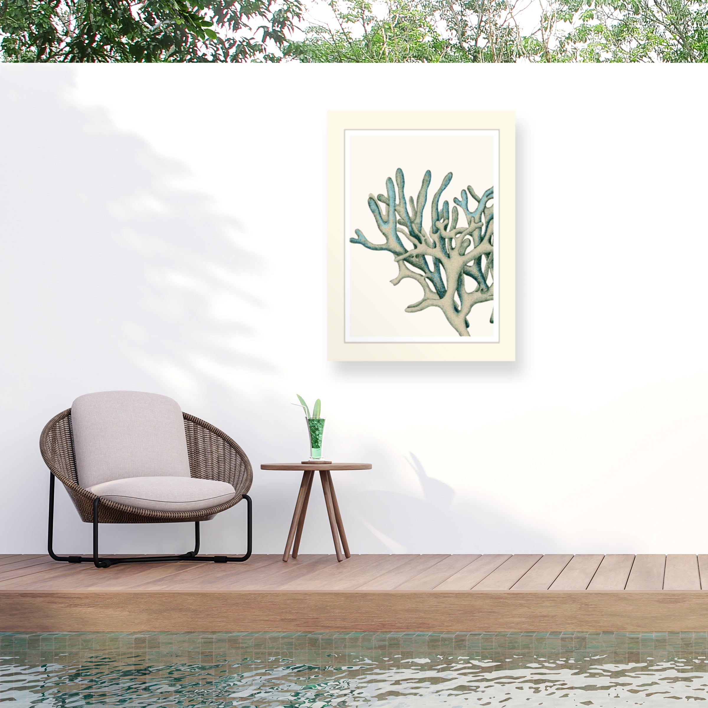 Fab Funky 'Blue Underwater Scenes 1 C' Outdoor Canvas 24x16