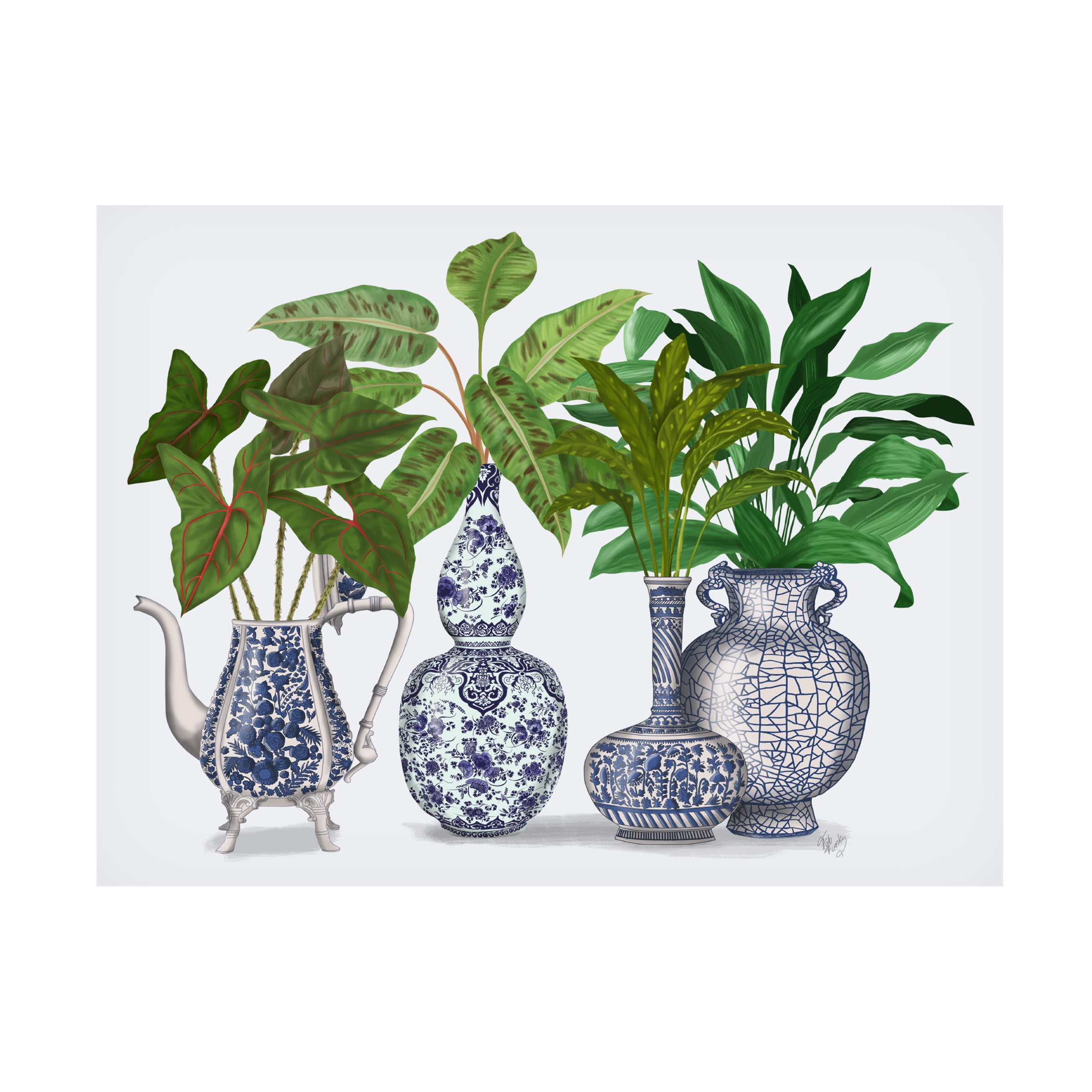 Fab Funky 'Chinoiserie Vase Group 2' Canvas Art