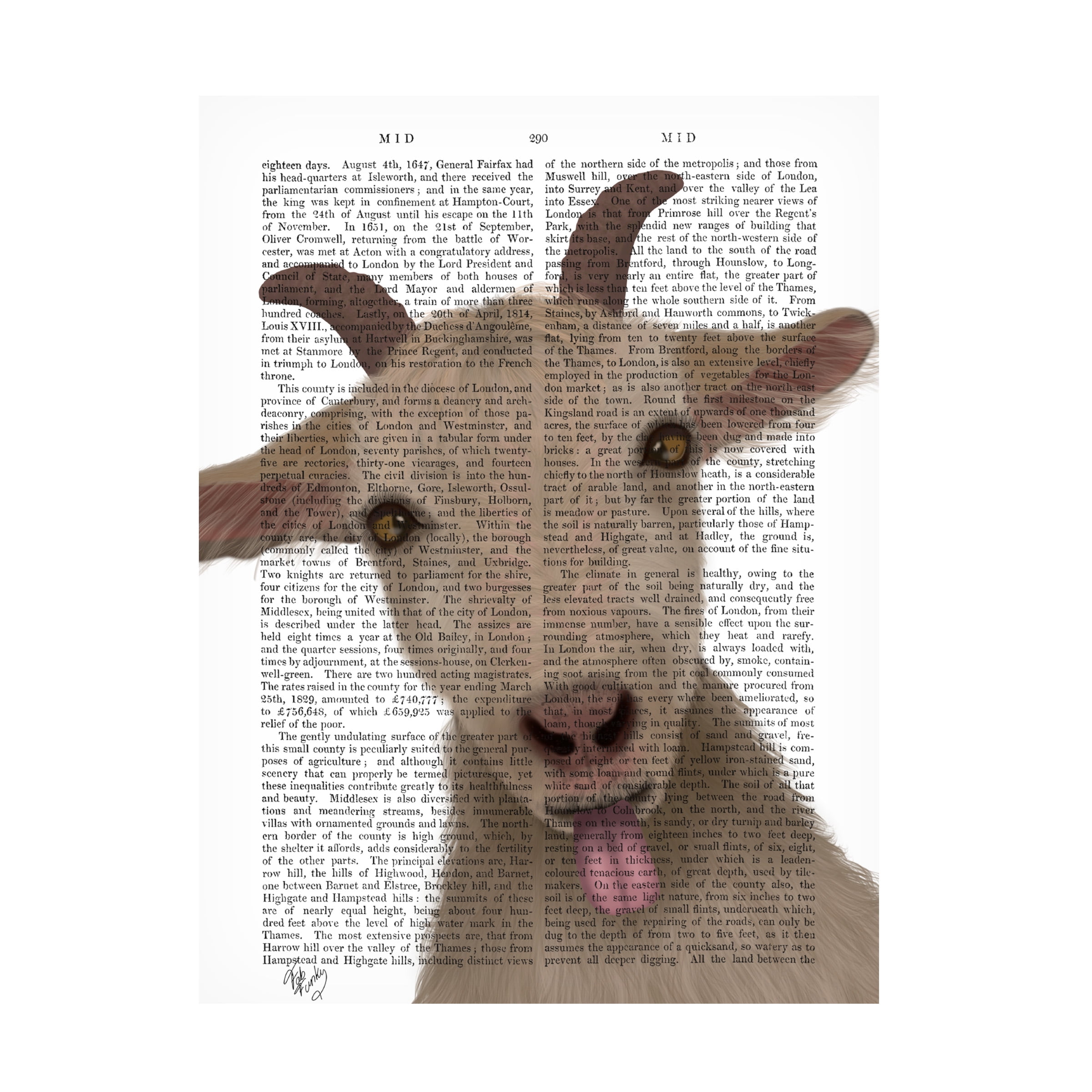Fab Funky 'Funny Farm Goat 2 Book Print' Canvas Art