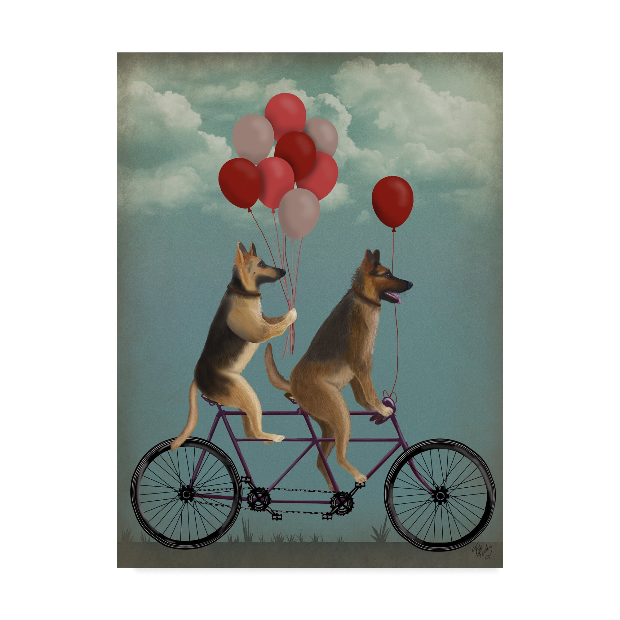 Fab Funky 'German Shepherd Tandem' Canvas Art