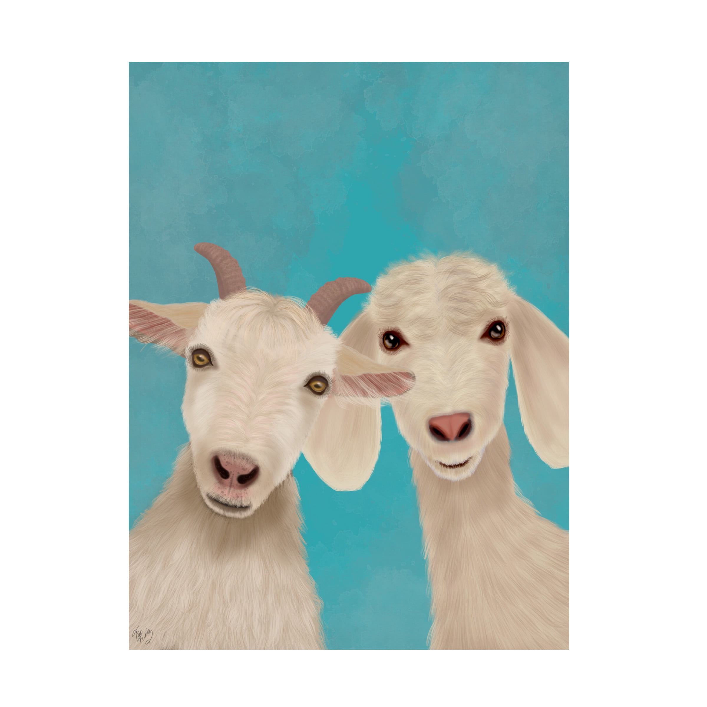 Fab Funky 'Goat Duo Looking at You' Canvas Art