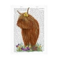 thumbnail image 1 of Fab Funky 'Highland Cow Pansy Book Print' Canvas Art, 1 of 3