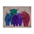 thumbnail image 1 of Fab Funky 'Highland Cows Multicolored Herd' Canvas Art, 1 of 3
