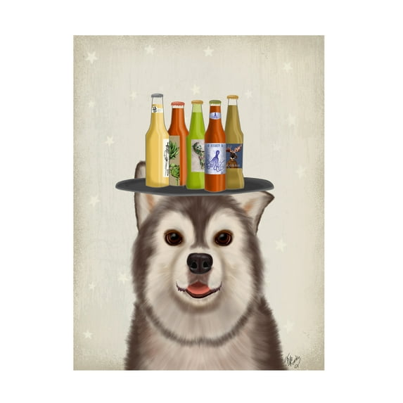 Fab Funky 'Husky 1 Beer Lover' Canvas Art