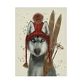 thumbnail image 1 of Fab Funky 'Husky Skiing' Canvas Art, 1 of 3