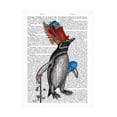 thumbnail image 1 of Fab Funky 'Penguin and Fish Hat Book Print' Canvas Art, 1 of 3