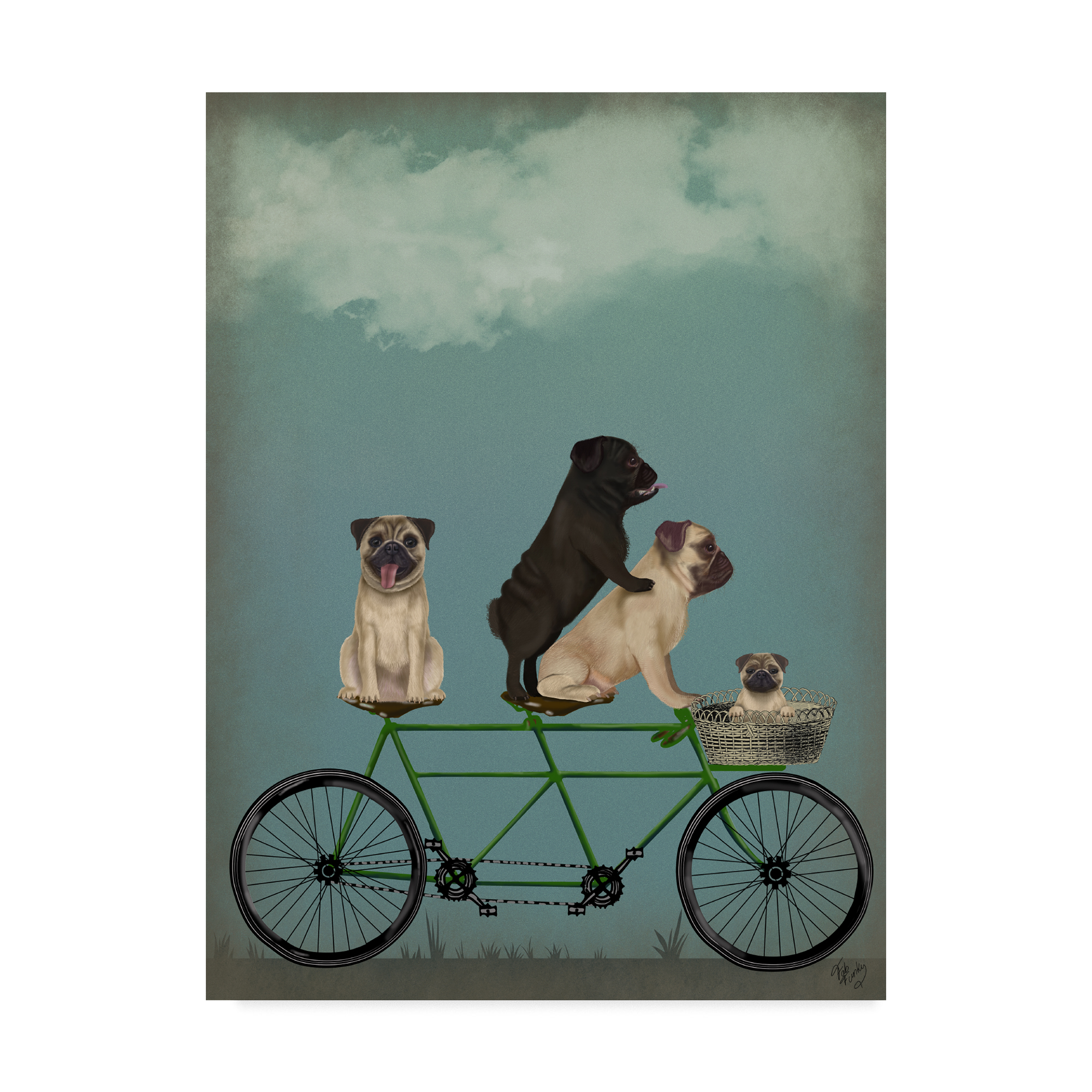 Fab Funky 'Pug Tandem' Canvas Art