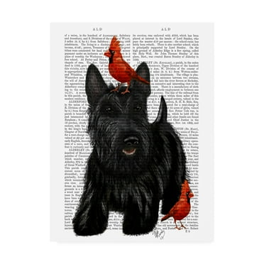 Fab Funky 'Scottish Terrier And Birds' Canvas Art