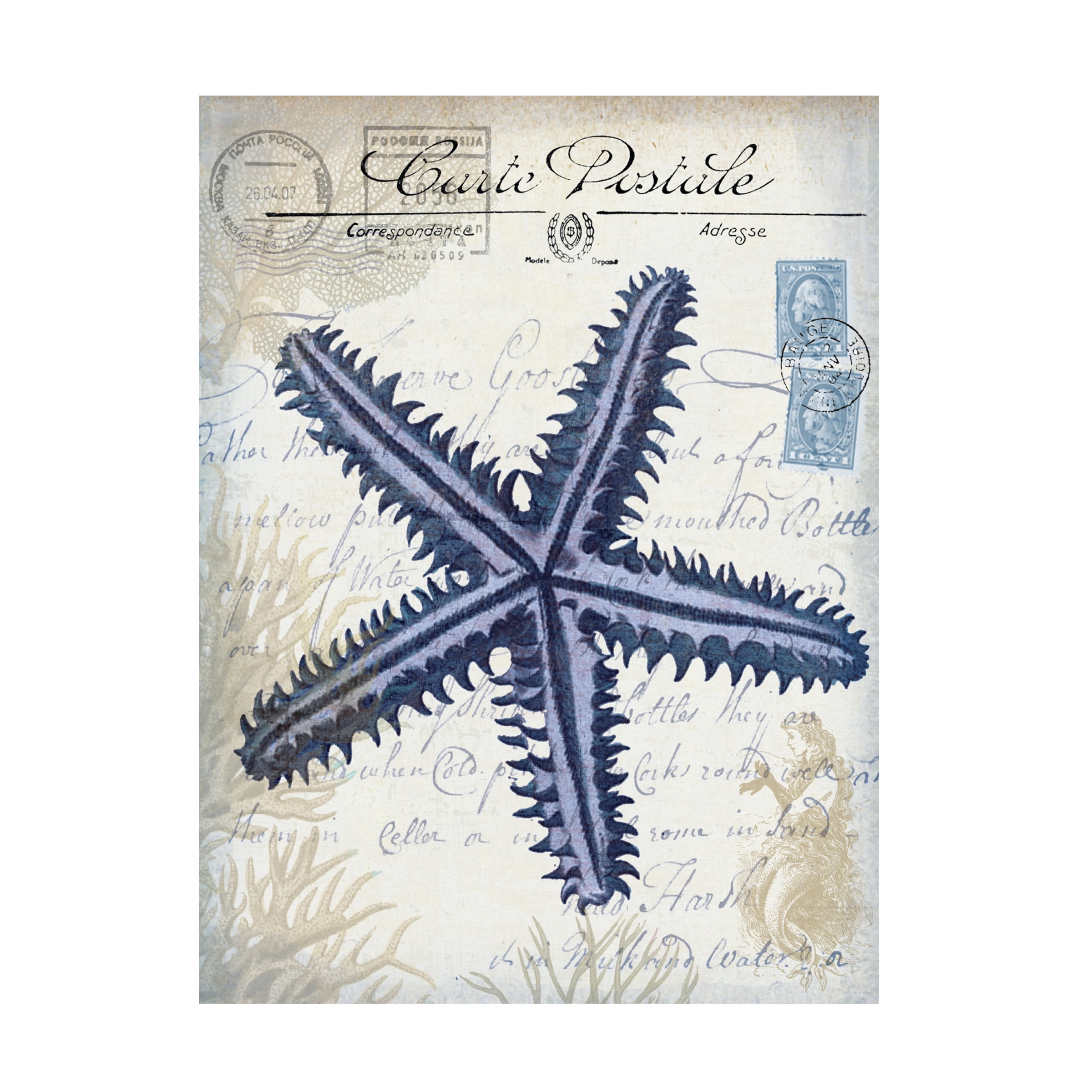 Fab Funky 'Seaside Postcard Cream I' Canvas Art