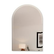 Fab Glass and Mirror Arch Frameless Wall Mirror, 18" x 30", Clear