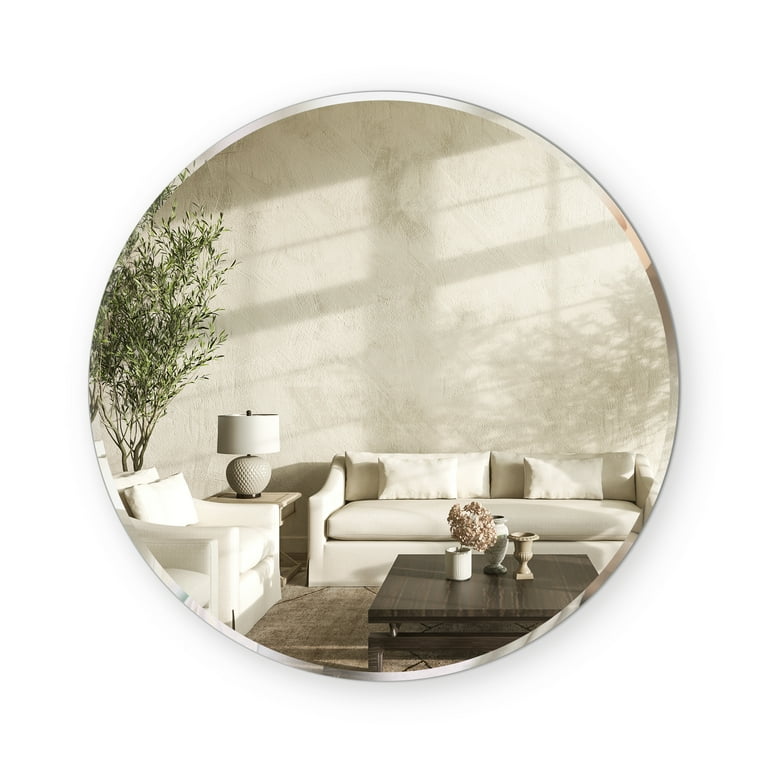 Round on sale beveled mirror