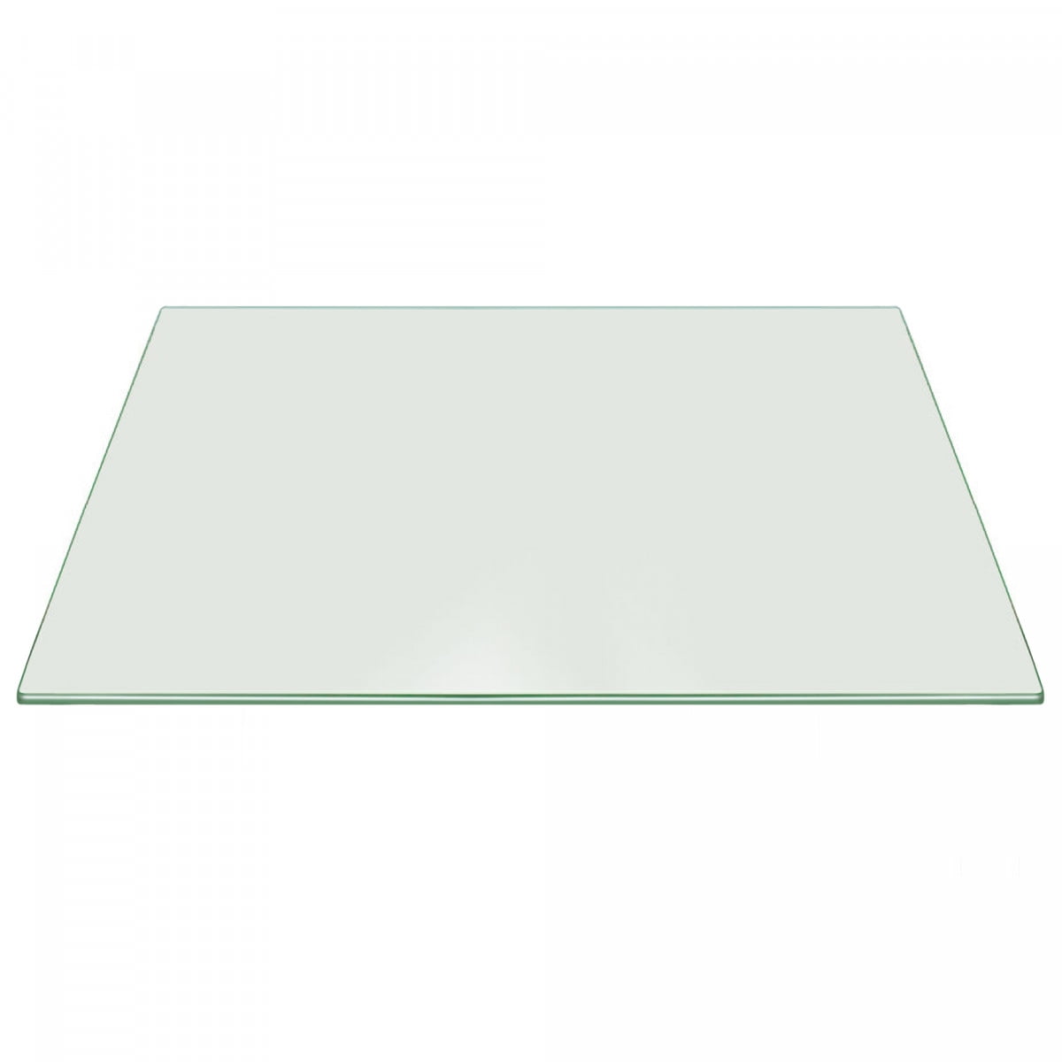 Clear Tempered Glass Rectangle Table Top with Pencil Polish Edges