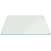 Fab Glass and Mirror Rectangle 0.37 in. Thick Pencil Polish Touch Corners Tempered Glass Table Top