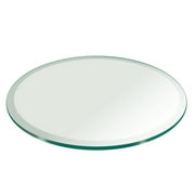 Fab Glass and Mirror Round 0.37 in. Thick Tempered Glass Table Top 1 Beveled Edge