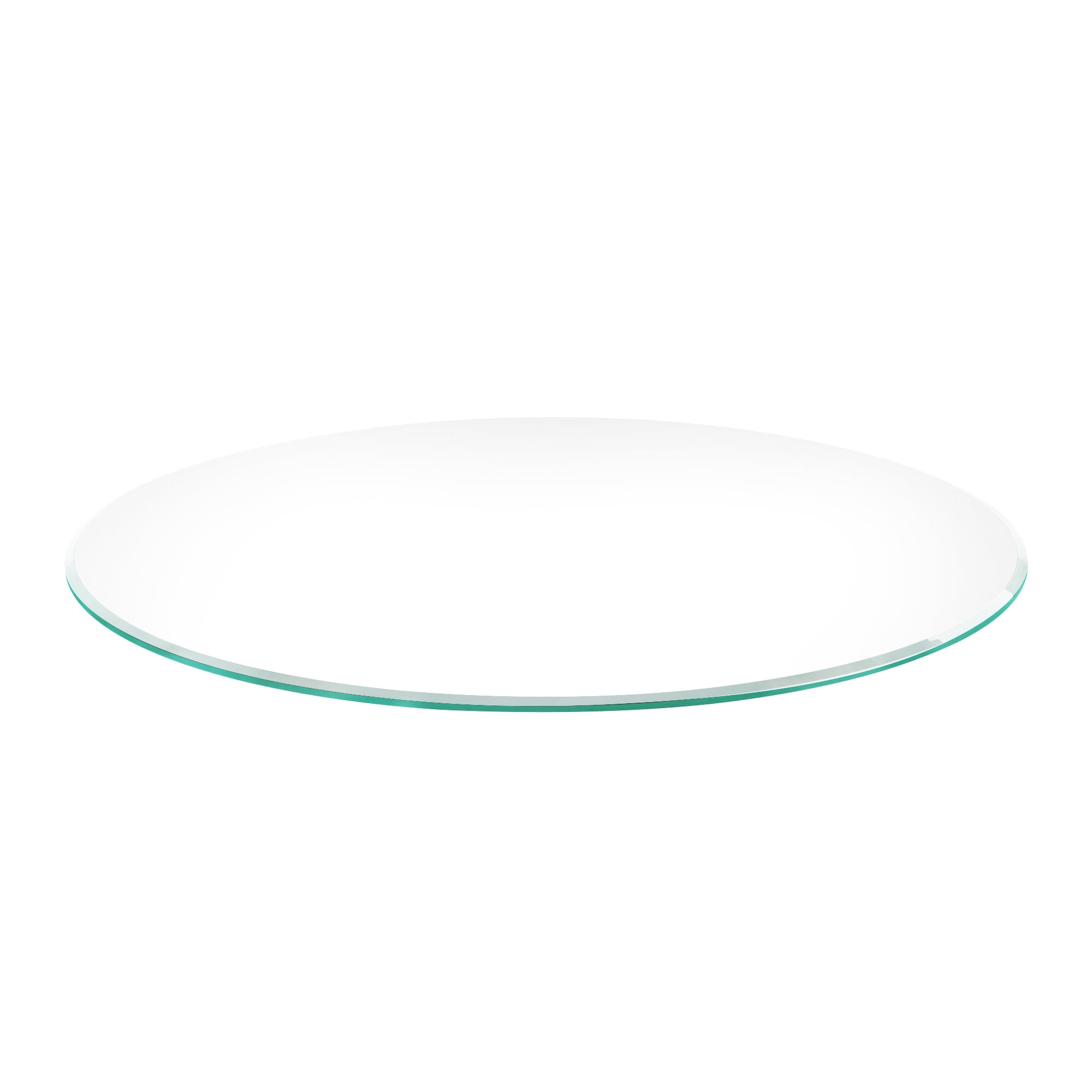 39" Round Clear Tempered Glass Table Top with Beveled Edge