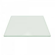 Fab Glass and Mirror Square 0.37 in. Thick Pencil Polish Touch Corners Tempered Glass Table Top