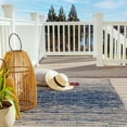 thumbnail image 1 of Fab Habitat Abstract Distressed Stripes Outdoor Rug - Waterproof, Fade Resistant, Crease-Free, Reversible - Premium Recycled Plastic - Patio Porch Balcony Deck - Brooklyn Blue - 8x10 ft, 1 of 11