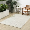 thumbnail image 1 of Fab Habitat Chevron Outdoor Rug - Waterproof, Fade Resistant, Crease-Free - Premium Recycled Plastic - Striped - Patio, Porch, Deck, Balcony - Patan - Beige - 5 x 8 ft, 1 of 9