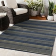 thumbnail image 1 of Fab Habitat Flat Woven Outdoor Rug - Waterproof, Easy to Clean, Stain Resistant - Premium Polypropylene Yarn - Striped - Large Patio, Deck, Sunroom - Newport Stripe - Blue - 7ft 9in x 10ft 9in, 1 of 5