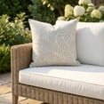 thumbnail image 1 of Fab Habitat Indoor/Outdoor Throw Pillow Made from Recycled Polyester Yarn - Stain Resistant, Machine Washable, Insert Included - Neutral Tropical - Living Room - Heather Leaves Natural (20" x 20"), 1 of 9