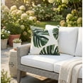 thumbnail image 1 of Fab Habitat Indoor/Outdoor Throw Pillow Made from Recycled Polyester Yarn - Stain Resistant, Machine Washable, Insert Included - Tropical - Patio, Deck, Living Room - Palm Leaves Green (20" x 20"), 1 of 8