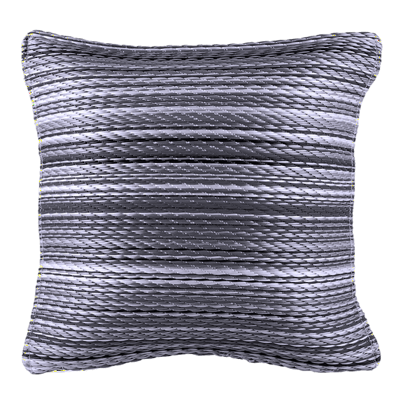 Fab Habitat Outdoor Premium Recycled Plastic Pillow - Waterproof, Fade Resistant - Striped - Patio, Porch, Deck, Balcony - Cancun - Midnight - 16.5" x 16.5"
