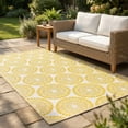 thumbnail image 1 of Fab Habitat Outdoor Rug - Waterproof, Fade Resistant, Crease-Free - Premium Recycled Plastic - Floral Medallion - Patio, Deck, Porch, Balcony, Laundry Room - Rio - Yellow - 4 x 6 ft, 1 of 11