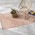 thumbnail image 1 of Fab Habitat Outdoor Rug - Waterproof, Fade Resistant, Crease-Free - Premium Recycled Plastic - Modern Geometric - Porch, Deck, Balcony, Mudroom, Laundry Room, Patio - Tokyo - Burnt Orange - 3 x 5 ft, 1 of 9