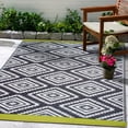 thumbnail image 1 of Fab Habitat Outdoor Rug - Waterproof, Fade Resistant, Crease-Free - Premium Recycled Plastic - Southwestern Aztec - Patio, Porch, Deck, Balcony - Valencia - Gray - 8 x 10 ft, 1 of 11