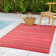 thumbnail image 1 of Fab Habitat Outdoor Rug - Waterproof, Fade Resistant, Crease-Free - Premium Recycled Plastic - Striped - Large Patio, Deck, Sunroom, Camping, RV - Cancun - Sunset - 6 x 9 ft, 1 of 10