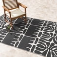 thumbnail image 1 of Fab Habitat Outdoor Rug - Waterproof, Fade Resistant, Crease-Free - Premium Recycled Plastic - Tribal, Black & White - Patio, Deck, Porch, Balcony, Laundry Room - Serowe - Black - 4 x 6 ft, 1 of 12