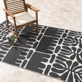 thumbnail image 1 of Fab Habitat Outdoor Rug - Waterproof, Fade Resistant, Crease-Free - Premium Recycled Plastic - Tribal, Black & White - Porch, Deck, Balcony, Mudroom, Laundry Room, Patio - Serowe - Black - 3 x 5 ft, 1 of 10