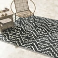 thumbnail image 1 of Fab Habitat Outdoor Rug - Waterproof, Fade Resistant, Crease-Free - Premium Recycled Plastic - Tribal Boho Neutral - Large Patio, Deck, Sunroom, Camping, RV - Kilimanjaro - Black - 8 x 8 ft, 1 of 14