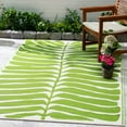 thumbnail image 1 of Fab Habitat Outdoor Rug - Waterproof, Fade Resistant, Crease-Free - Premium Recycled Plastic - Tropical Leaf Botanical - Patio Porch Balcony Deck - Hilo - Green - 8 x 10 ft, 1 of 9
