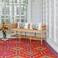 thumbnail image 1 of Fab Habitat Outdoor Rug - Waterproof, Fade Resistant, Crease-Free - Premium Recycled Plastic - Vintage Boho Kilim - Large Patio, Deck, Sunroom, Camping, RV - Lhasa - Orange & Violet - 6 x 9 ft, 1 of 10