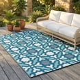 thumbnail image 1 of Fab Habitat Outdoor Rug - Waterproof, Fade Resistant, Reversible - Premium Recycled Plastic - Spanish Tile - Patio, Deck, Porch, Balcony, Laundry Room - Seville - Multicolor Blue - 4 x 6 ft, 1 of 10