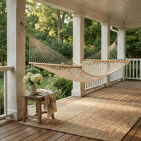 Fab Habitat Rope Recycled Polyester Hammock - Miami - Natural - Indoor/Outdoor, Quick Dry, 2 Person 400 lbs Capacity - Patio, Poolside, Backyard, Garden, Beach, Balcony - 12-14 ft Adjustable