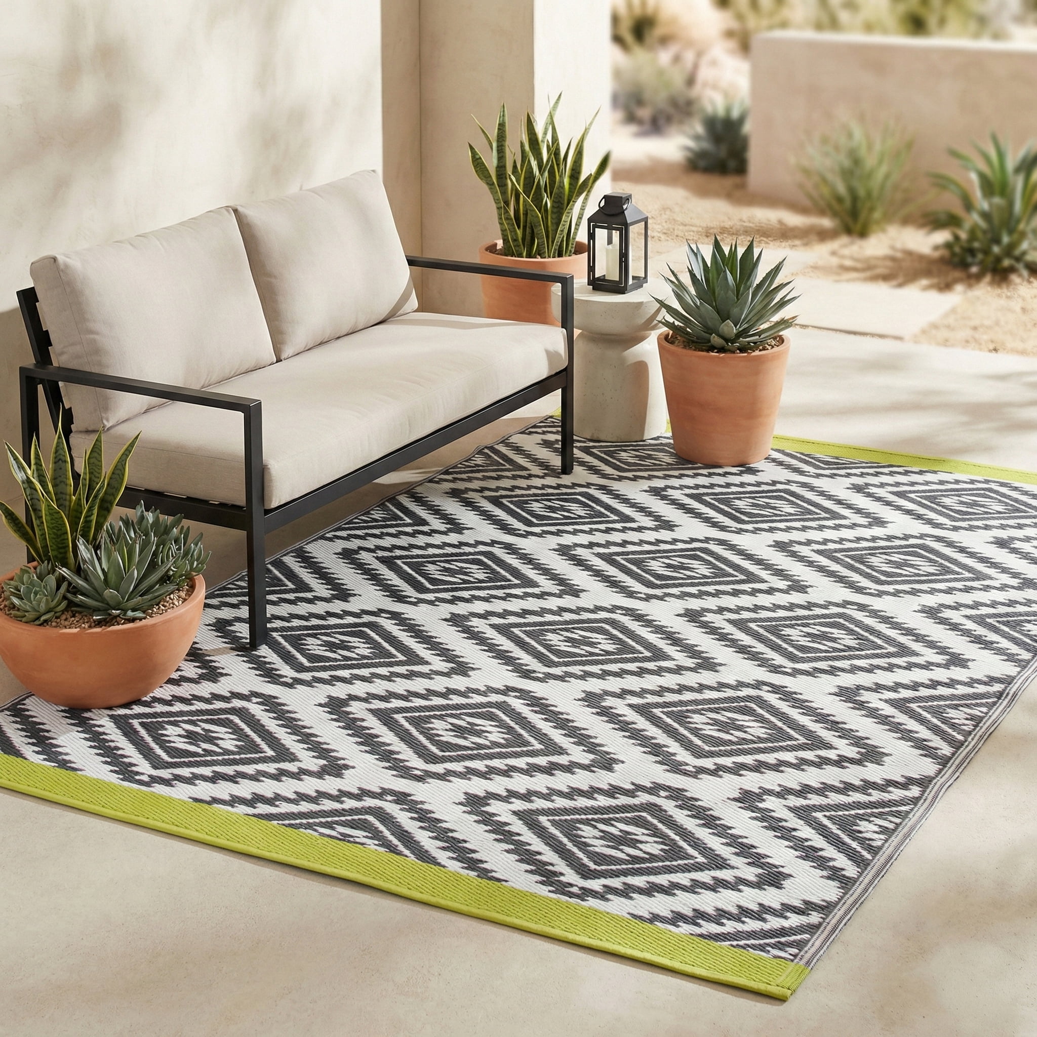 Fab Habitat Outdoor Rug - Waterproof, Fade Resistant, Crease-Free ...