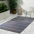 thumbnail image 1 of Fab Habitat Striped Outdoor Rug - Waterproof, Fade Resistant, Crease-Free, Reversible - Premium Recycled Plastic - Patio Porch Balcony Deck - Cancun Midnight - 8x10 ft, 1 of 9