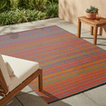 thumbnail image 1 of Fab Habitat Striped Outdoor Rug - Waterproof, Fade Resistant, Crease-Free, Reversible - Premium Recycled Plastic - Patio Porch Balcony Deck - Cancun Multicolor - 8x10 ft, 1 of 9