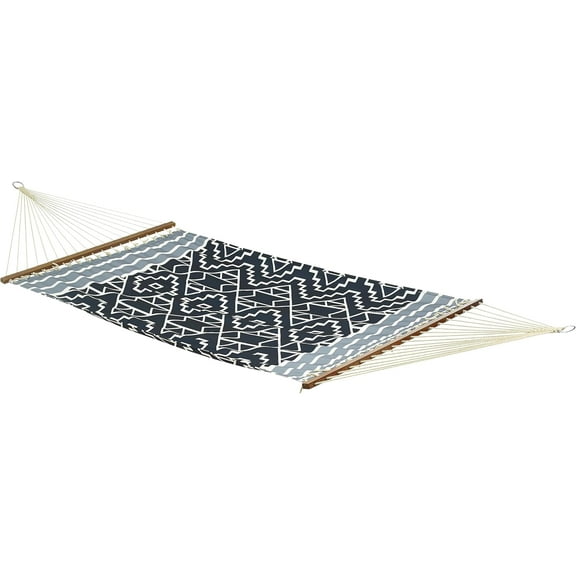 Fab Habitat Tribal Recycled Polyester Hammock - Kilimanjaro - Black - Indoor/Outdoor, Quick Dry, 2 Person 460 lbs Capacity - Patio, Poolside, Backyard, Garden, Beach, Balcony - 12-14 ft Adjustable