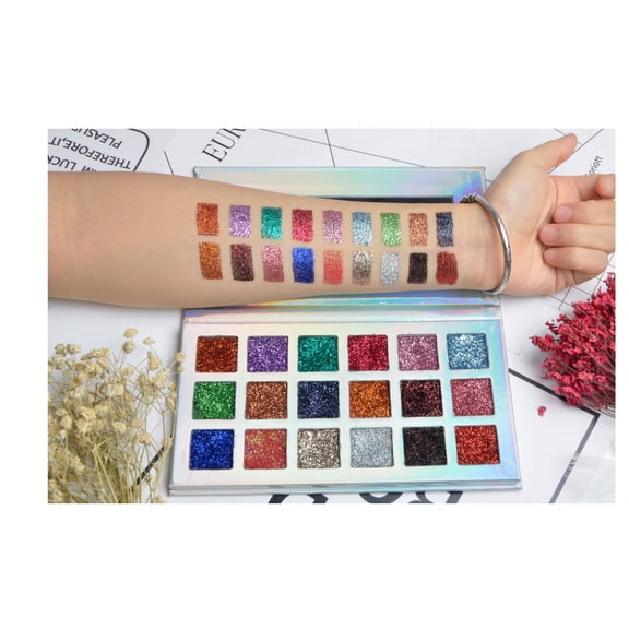 Fab Icon Expert Wear Long Lasting 18 Colors Exotic Glitz Eyeshadow Palette