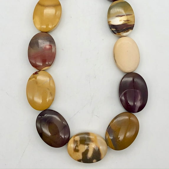 Fab Mookaite Pendant Bead strand |30x22x10mm | Beige | Oval | 13 beads |