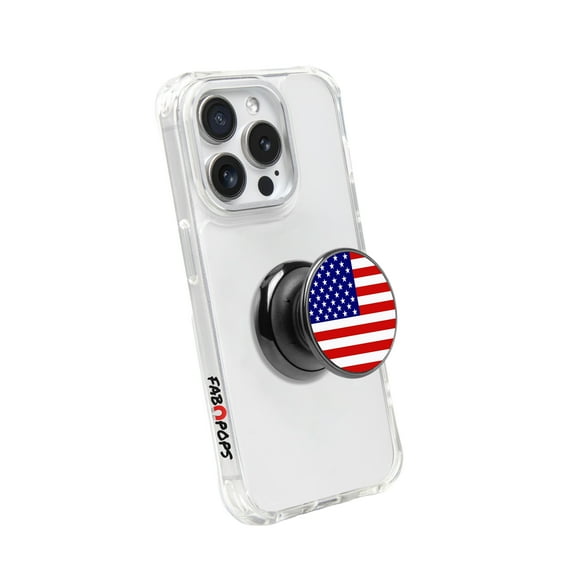 Fab Pops Phone Grip with Collapsible Stand, Retail Packaging, with Mounting Plate, American Flag(New), 1 Count, 1 Pack