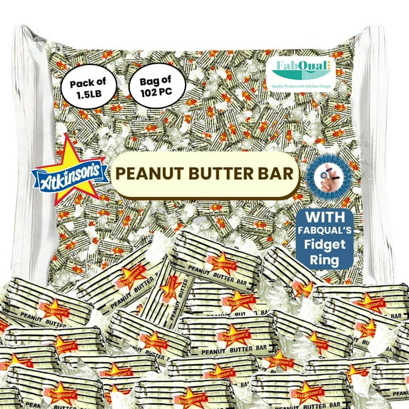 FabQual's Bundle - 1.5 Lb Atkinson Peanut Butter Bars: Old Fashioned Peanut Candy Assortment