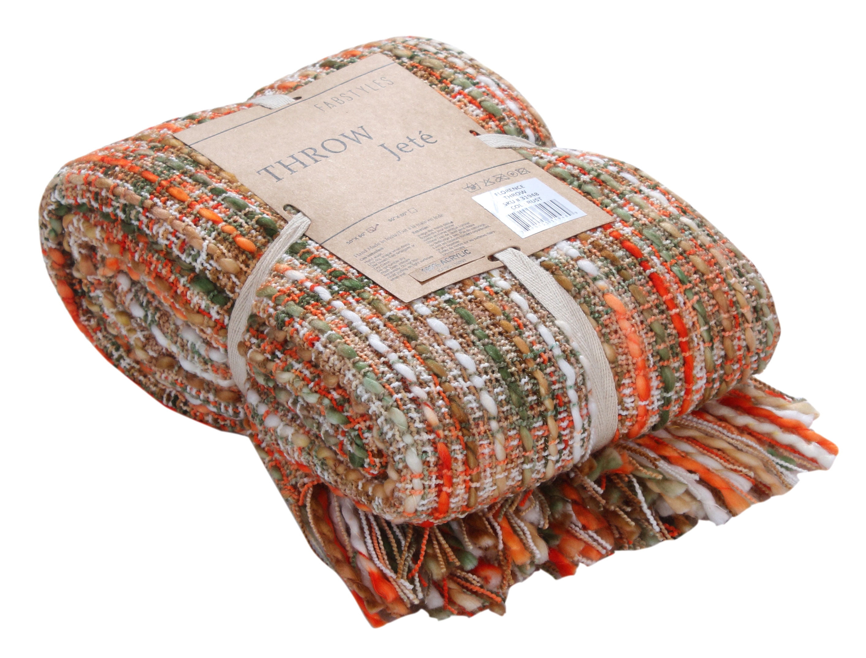 FabStyles Florence Soft Luxury Throw Blanket, 50 x 60 Inches