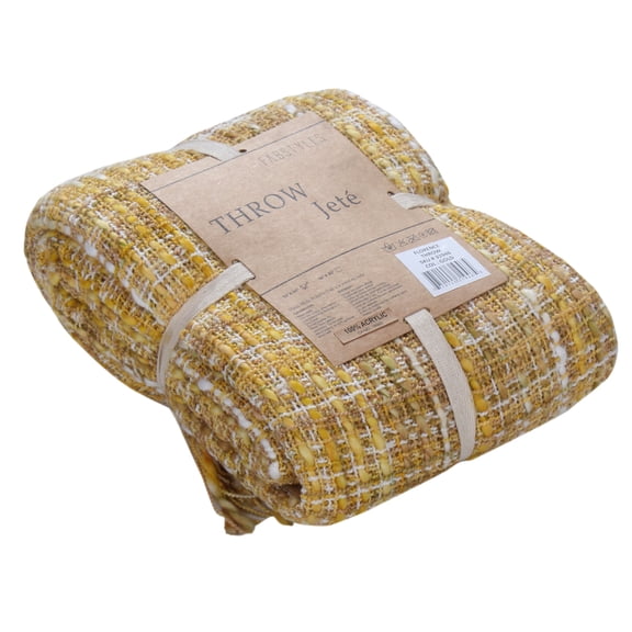 FabStyles Florence Soft Luxury Throw Blanket, 50" x 60", Lightweight Decorative Sofa & Bed Blanket