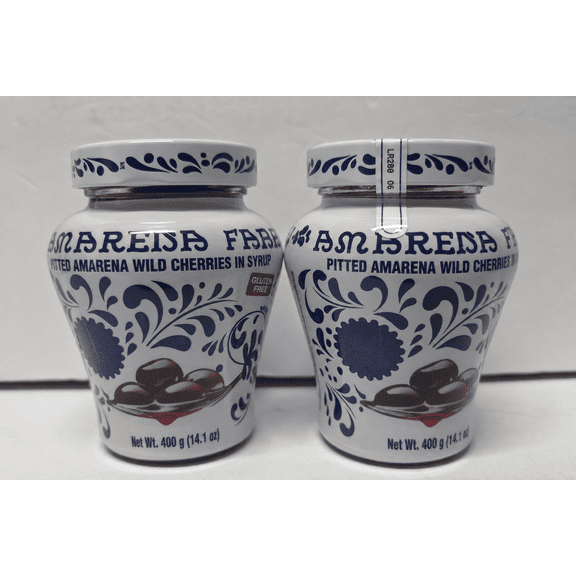 Fabbri Amarena Wild Cherries in Syrup Gluten Free 14.1oz 400g (2 Jars)